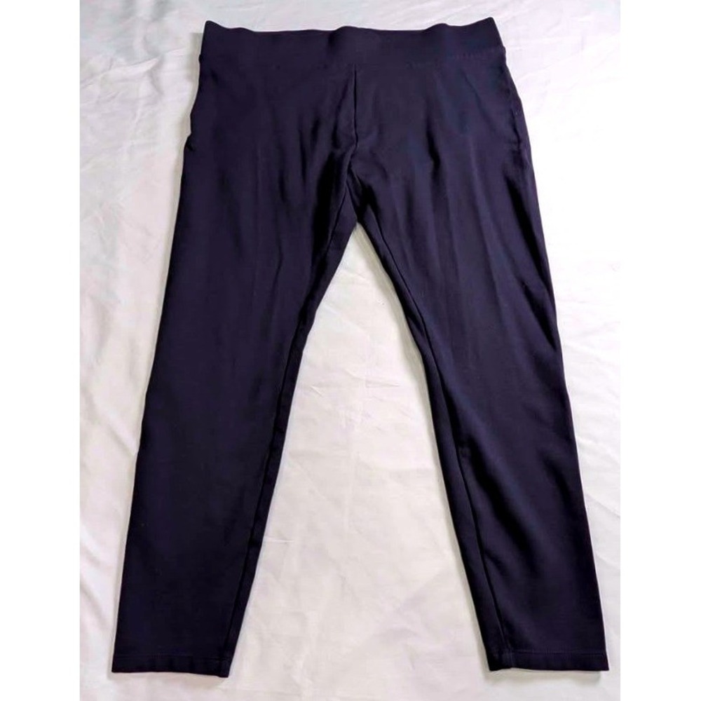 Lark & Ro ~ Leggings ~ Size Large ~ Navy Blue ~ Stretch Pull‎ On ~ Slim Pants